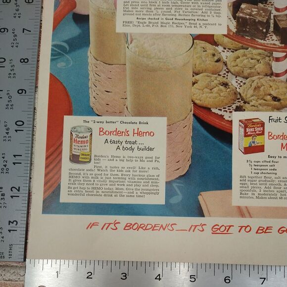 1950 - Borden - Elsie the Cow Plans a Platter Party -Original Retro Vtg PRINT AD - Picture 6 of 9